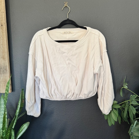 Free People Off-White Cropped Blouse​ - Picture 1 of 4